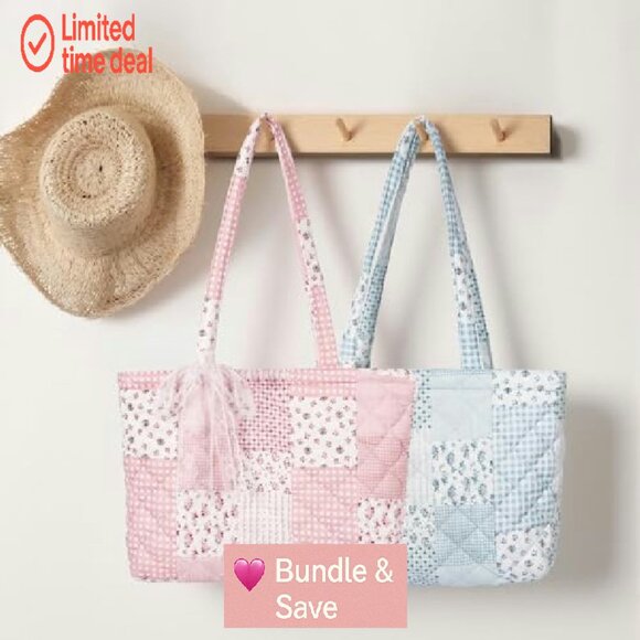 Quilted Tote Bag Lightweight Shoulder Purse Laptop Work Travel - Picture 5 of 8